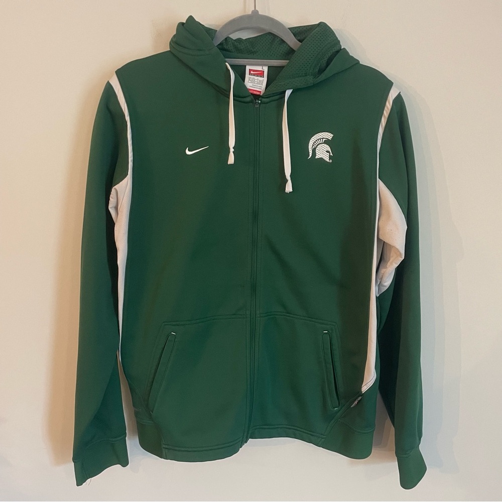 Nike Michigan State Hoodie Zip-Up Size L (12/14)